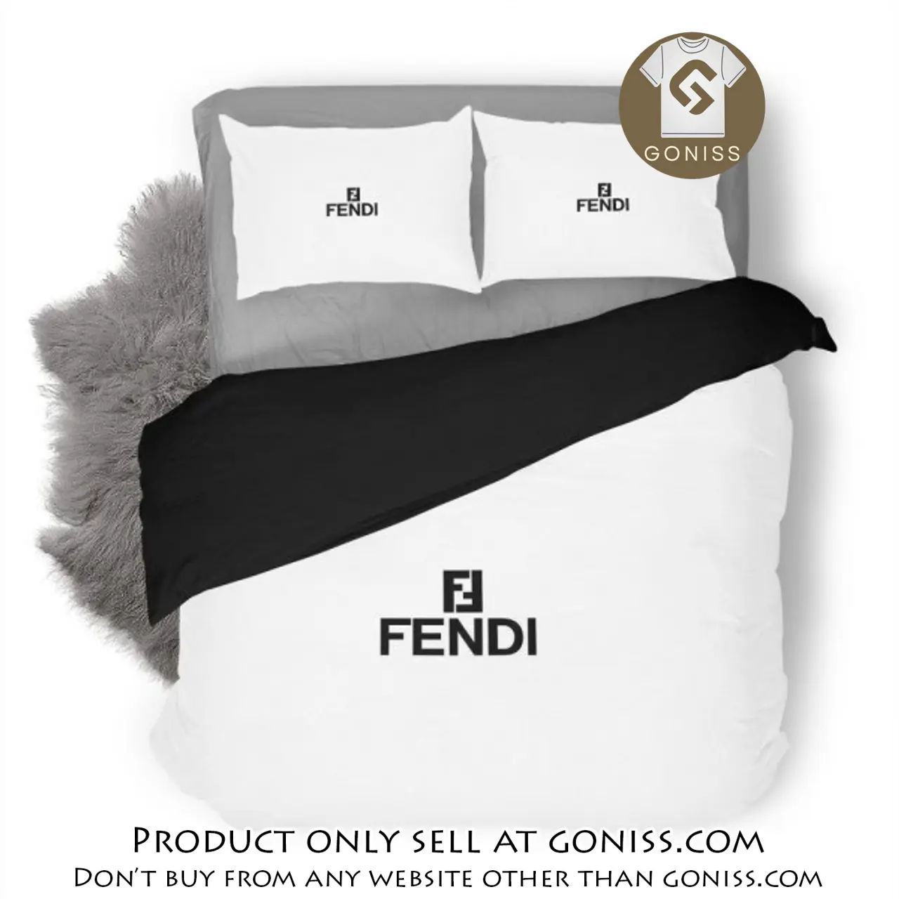 Fendi luxury logo fashion brand premium bedding set home decor gn5425274